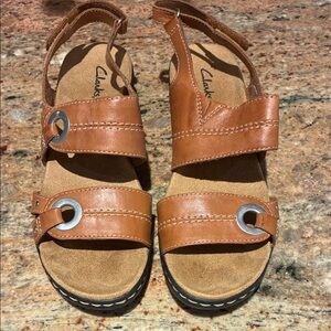 Clarks Brown Leather Sandals
